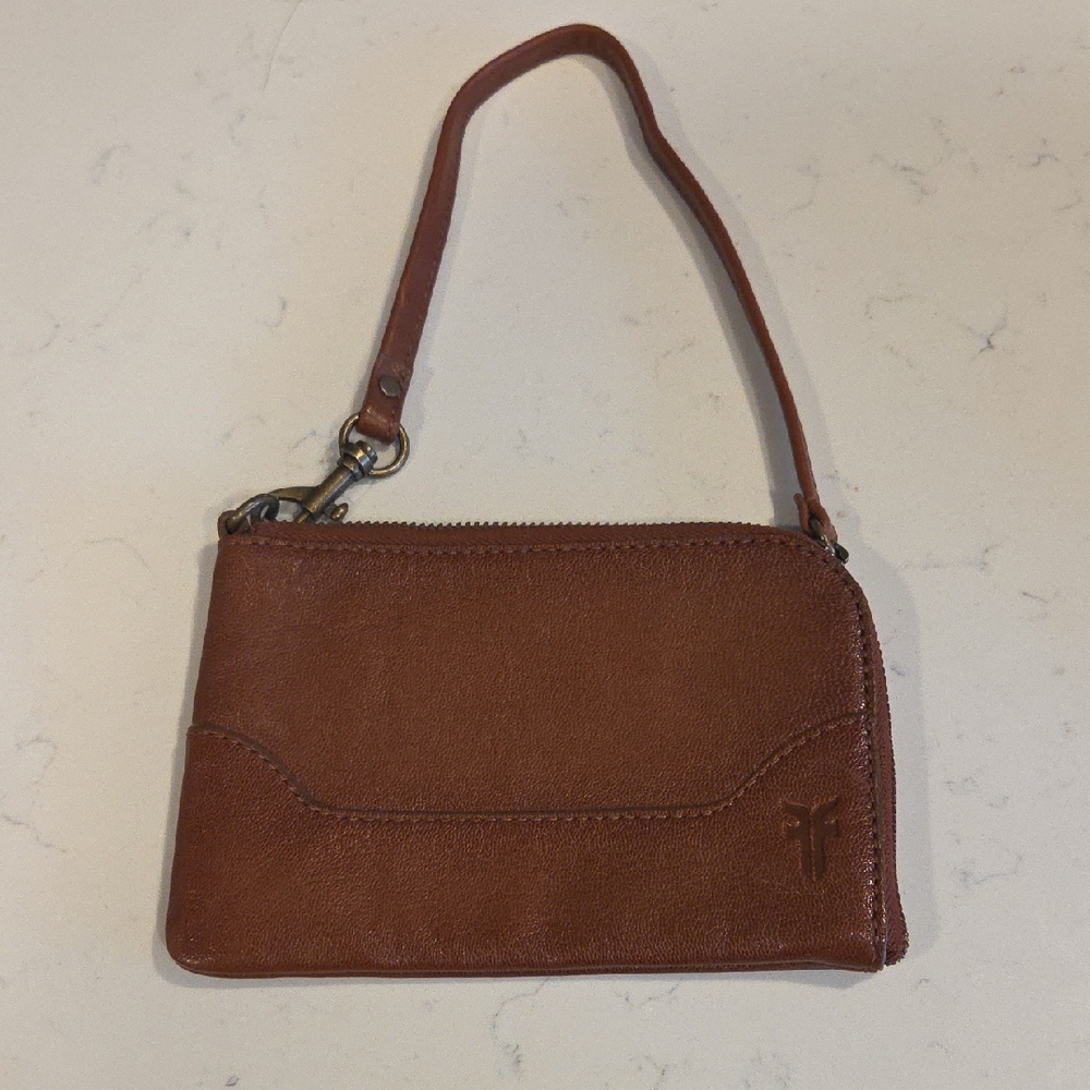 Frye Tan Leather Wristlet